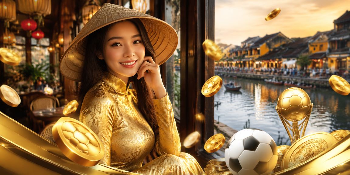 Khách hàng cá cược bóng đá tại Hội An trong trang phục áo dài truyền thống